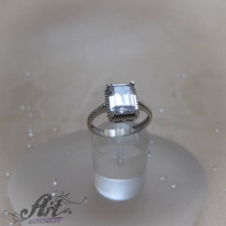 Сребърен дамски пръстен с циркони R-1153